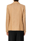 Double-Breasted Linen/Cotton Pinstripe