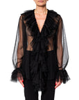 TOP ROUGE TULLE