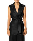GILET OVER LINO/VISCOSA
